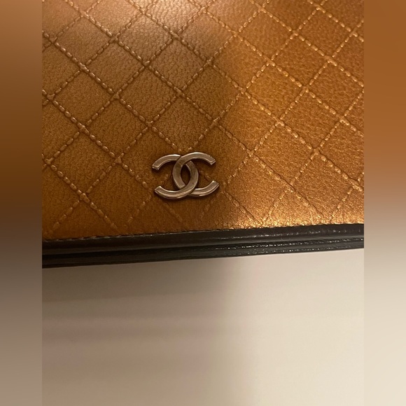 Authentic Chanel Metallic Gold Quilted Leather Flap Wallet with certificate card - Picture 17 of 17